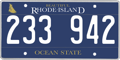 RI license plate 233942