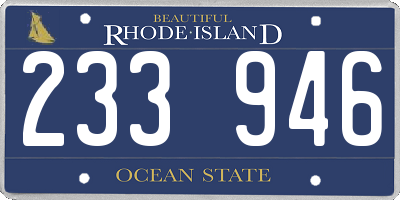RI license plate 233946