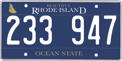 RI license plate 233947