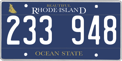 RI license plate 233948