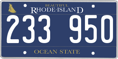 RI license plate 233950