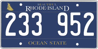 RI license plate 233952