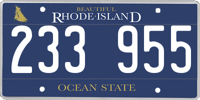 RI license plate 233955