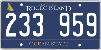 RI license plate 233959