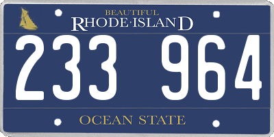 RI license plate 233964