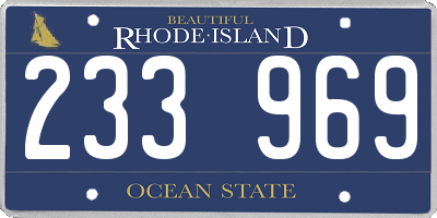 RI license plate 233969