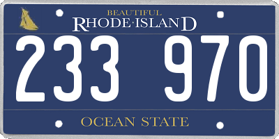 RI license plate 233970