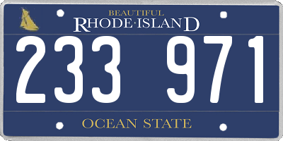 RI license plate 233971