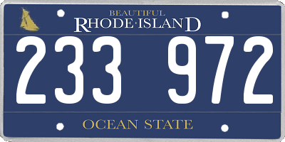 RI license plate 233972