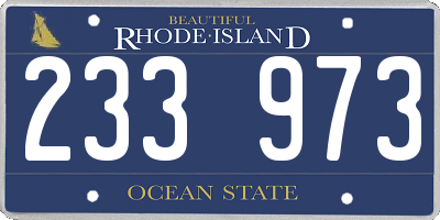 RI license plate 233973