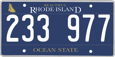 RI license plate 233977