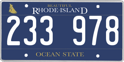 RI license plate 233978