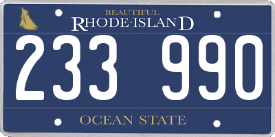 RI license plate 233990