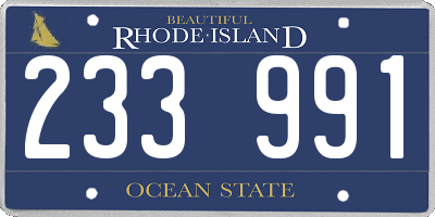 RI license plate 233991