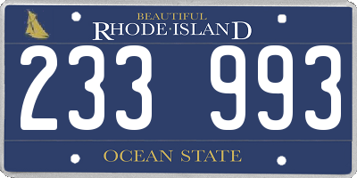 RI license plate 233993