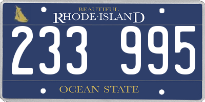 RI license plate 233995