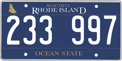 RI license plate 233997