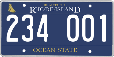 RI license plate 234001