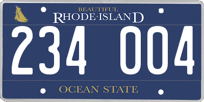 RI license plate 234004