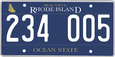 RI license plate 234005