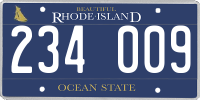 RI license plate 234009