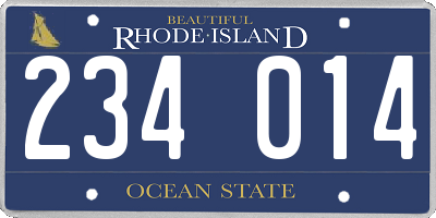 RI license plate 234014