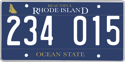 RI license plate 234015