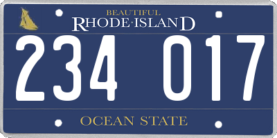 RI license plate 234017