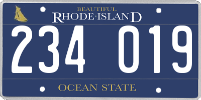RI license plate 234019