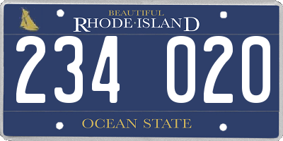RI license plate 234020