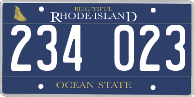 RI license plate 234023