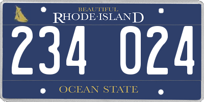 RI license plate 234024