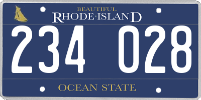 RI license plate 234028
