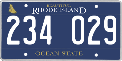 RI license plate 234029