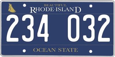 RI license plate 234032