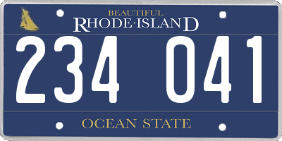 RI license plate 234041