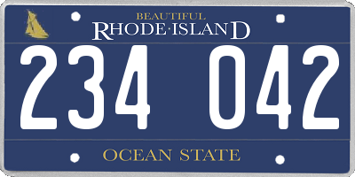 RI license plate 234042