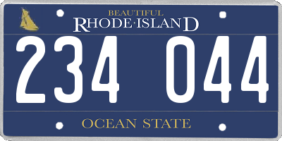 RI license plate 234044