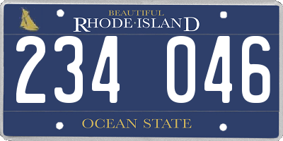 RI license plate 234046