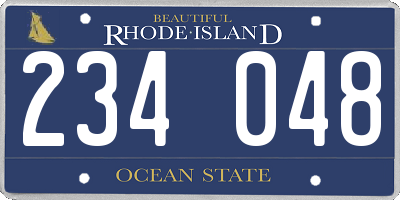 RI license plate 234048