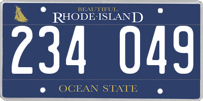 RI license plate 234049