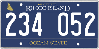 RI license plate 234052