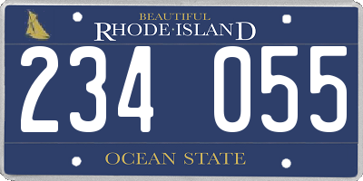 RI license plate 234055