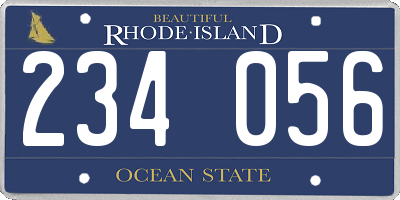 RI license plate 234056