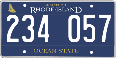 RI license plate 234057
