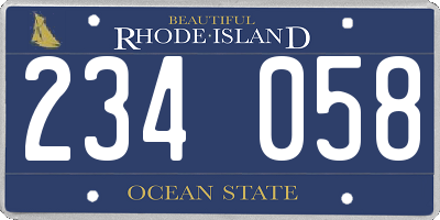 RI license plate 234058