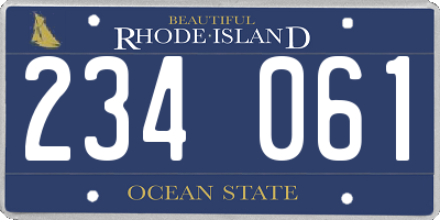 RI license plate 234061