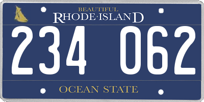 RI license plate 234062