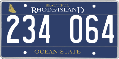 RI license plate 234064