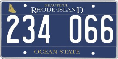 RI license plate 234066